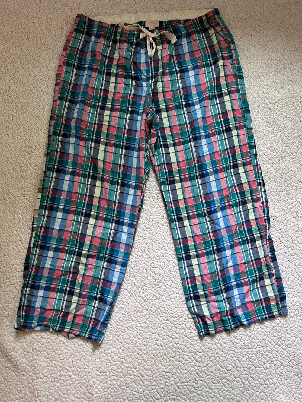 Love by Gap Womens Plaid Pajama Pants Size L Multicolor Drawstring Cotton